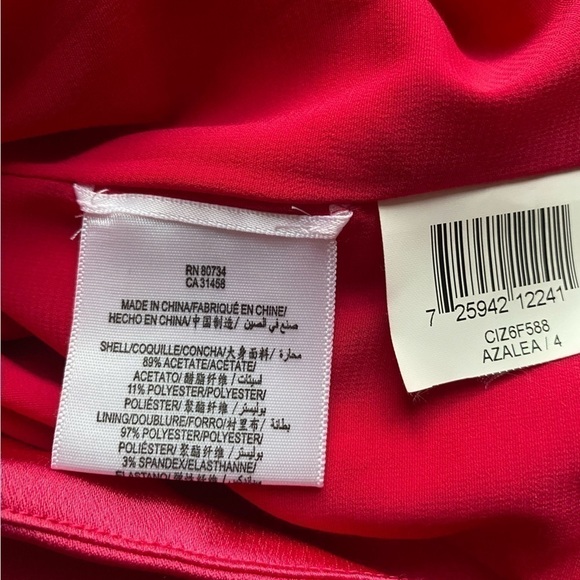 BCBGMaxAzria One Shoulder Barbie Pink Prom Mini Dress New with Rags NWT - Picture 10 of 10